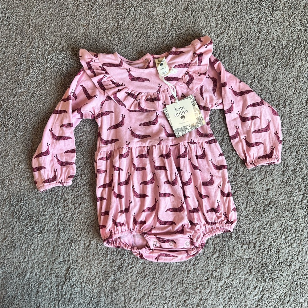 Kate Quinn Blush Snail Patterned Romper